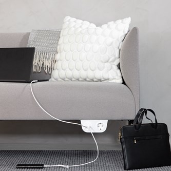 Powerdot med 1 stikkontakt + 2 USB-C