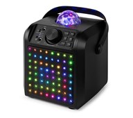 Liten høyttaler med lys og mikrofon