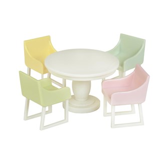 Lundby dukkehusmøbler spisebord 5 deler