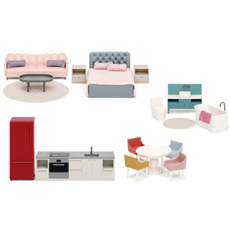 Lundby dukkehusmøbler 17 deler