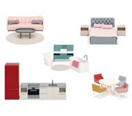 Lundby dukkehusmøbler 17 deler