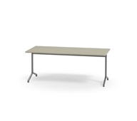 Bord Pilare akustikk linoleum oval 180x80 cm sølv