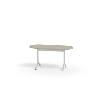 Bord Pilare akustikk linoleum oval 120x50 cm hvit