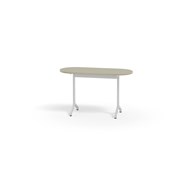 Bord Pilare akustikk linoleum oval 120x50 cm hvit