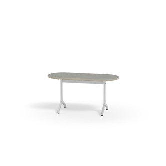 Bord Pilare akustikk linoleum oval 120x50 cm hvit