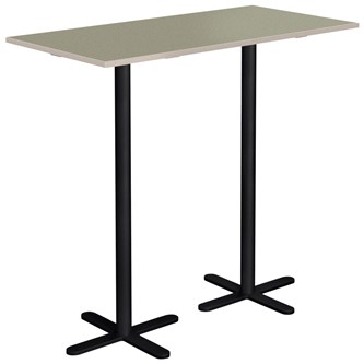 Søylebord Cross X 120x60 cm akustikk linoleum svart