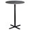 Søylebord Cross X Ø80 cm akustikk linoleum svart