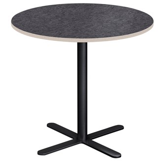 Søylebord Cross X Ø80 cm akustikk linoleum svart
