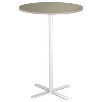 Søylebord Cross X Ø80 cm akustikk linoleum hvit