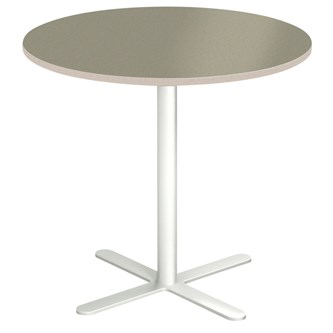 Søylebord Cross X Ø80 cm akustikk linoleum hvit