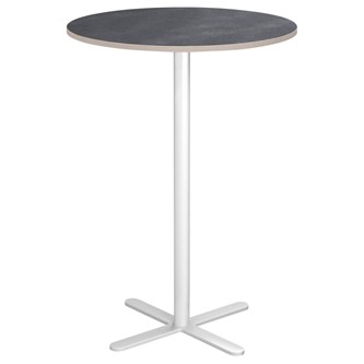 Søylebord Cross X Ø80 cm akustikk linoleum hvit