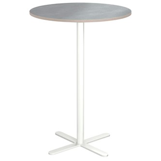 Søylebord Cross X Ø80 cm akustikk linoleum hvit