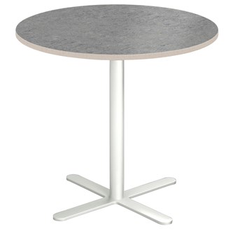 Søylebord Cross X Ø80 cm akustikk linoleum hvit