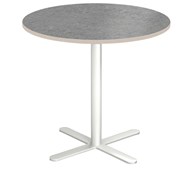 Søylebord Cross X Ø80 cm akustikk linoleum hvit