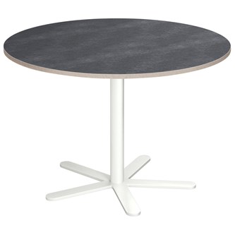 Søylebord Cross X Ø110 cm akustikk linoleum hvit