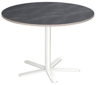 Søylebord Cross X Ø110 cm akustikk linoleum hvit