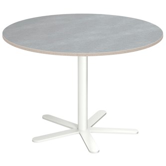 Søylebord Cross X Ø110 cm akustikk linoleum hvit