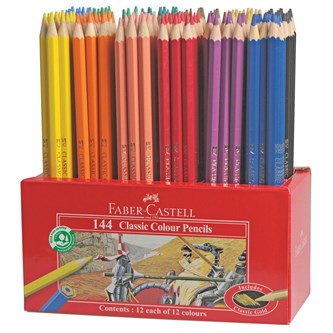 Fargeblyanter Faber Castell sekskantet 144 stk