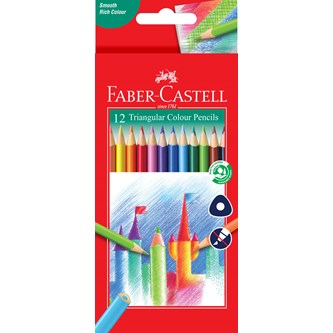 Fargeblyanter Faber Castell trekantet 12 stk