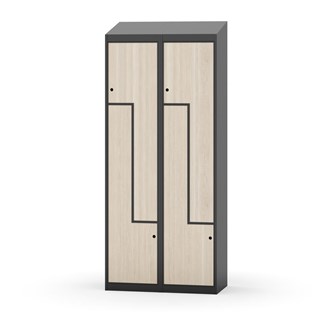 Garderobeskap Novis Z skrått tak 4 rom B80