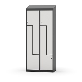 Garderobeskap Novis Z skrått tak 4 rom B80