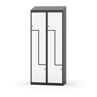 Garderobeskap Novis Z skrått tak 4 rom B80