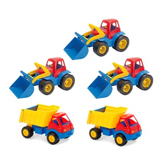 Dantoy arbeidskjøretøy 30 cm 5 stk