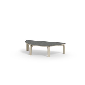 Bord Arcus linoleum halvrundt 120-60 cm bjørk