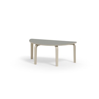 Bord Arcus linoleum halvrundt 120-60 cm bjørk