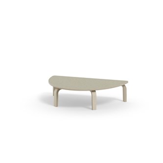 Bord Arcus linoleum halvrundt 120-80 cm hvitpigmentert bjørk