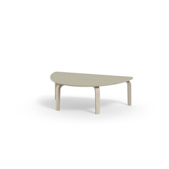 Bord Arcus linoleum halvrundt 120-80 cm hvitpigmentert bjørk