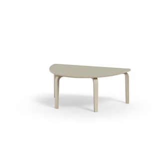 Bord Arcus linoleum halvrundt 120-80 cm hvitpigmentert bjørk