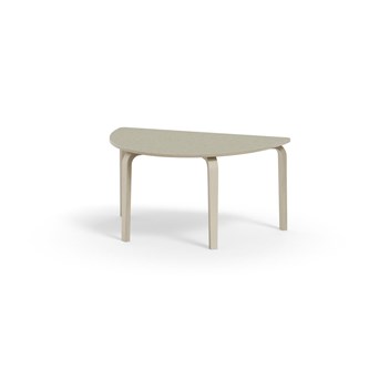 Bord Arcus linoleum halvrundt 120-80 cm hvitpigmentert bjørk