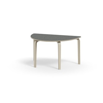 Bord Arcus linoleum halvrundt 120-80 cm hvitpigmentert bjørk