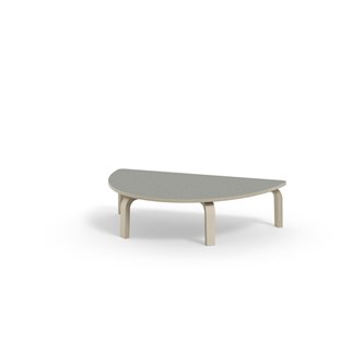 Bord Arcus linoleum halvrundt 120-80 cm hvitpigmentert bjørk