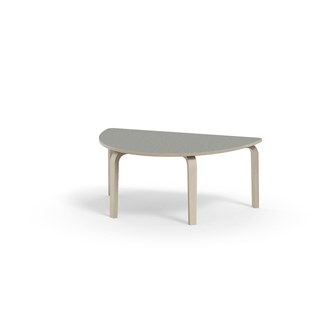 Bord Arcus linoleum halvrundt 120-80 cm hvitpigmentert bjørk