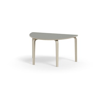 Bord Arcus linoleum halvrundt 120-80 cm hvitpigmentert bjørk