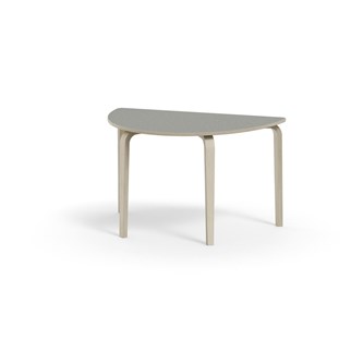 Bord Arcus linoleum halvrundt 120-80 cm hvitpigmentert bjørk