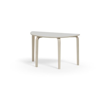 Bord Arcus laminat hvitpigmentert halvrundt 120-60cm