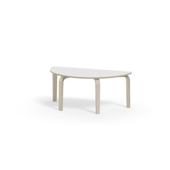 Bord Arcus laminat hvitpigmentert halvrundt 120-60cm