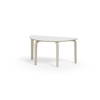 Bord Arcus laminat hvitpigmentert halvrundt 120-60cm