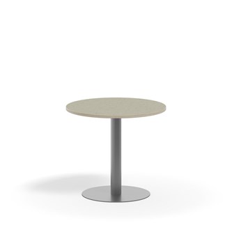 Søylebord Pilastro Ø70 cm akustikk linoleum sølv