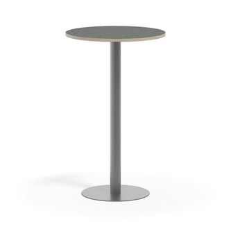 Søylebord Pilastro Ø70 cm akustikk linoleum sølv