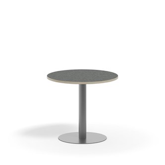 Søylebord Pilastro Ø70 cm akustikk linoleum sølv