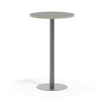 Søylebord Pilastro Ø70 cm akustikk linoleum sølv