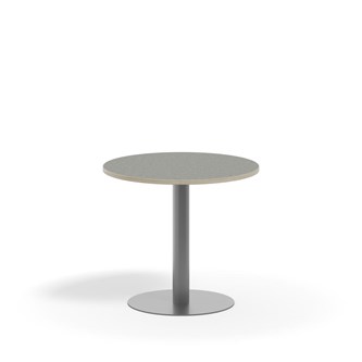 Søylebord Pilastro Ø70 cm akustikk linoleum sølv