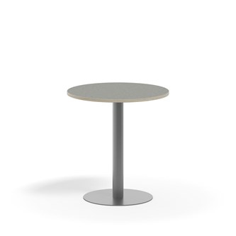 Søylebord Pilastro Ø70 cm akustikk linoleum sølv