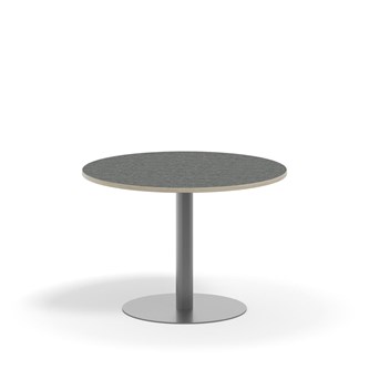 Søylebord Pilastro Ø90 cm akustikk linoleum sølv