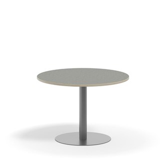 Søylebord Pilastro Ø90 cm akustikk linoleum sølv