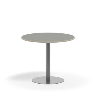 Søylebord Pilastro Ø90 cm akustikk linoleum sølv